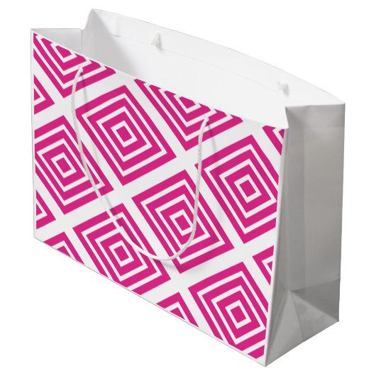 Diamond [pink] - Japanese Traditional Pattern Große Geschenktüte (Rückseite Schrägansicht)