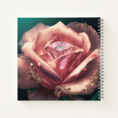 Diamond Pink Rose Personalisiert Notizblock (Rückseite)