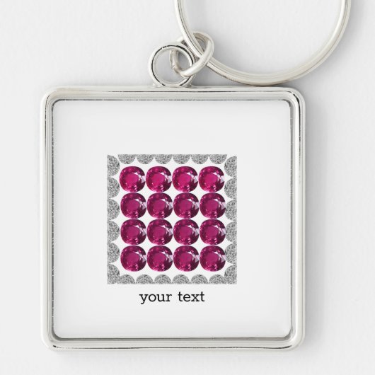 Diamond Pink Tourmaline Schlüsselanhänger (Vorne)