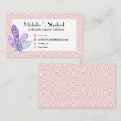 Diamond Pink Zickzack Elegant Minimalistisch Visitenkarte (Vorne/Hinten)