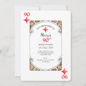 Diamond Playing Card Einladung zum 90. Geburtstag (Vorderseite)