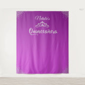 Diamond Princess Crown Quinceañera Hintergrund Wandteppich (Vorderseite)