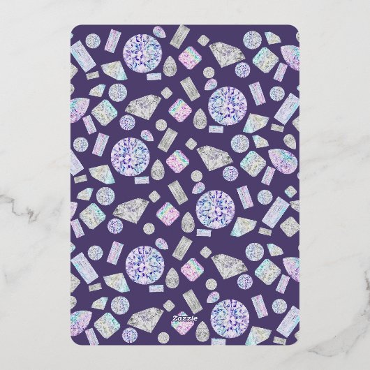 Diamond Princess Lila Quinceanera und Masse Folieneinladung (Rückseite)