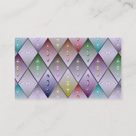 Diamond Quilt Pattern  Custom Business Cards Visitenkarte (Rückseite)