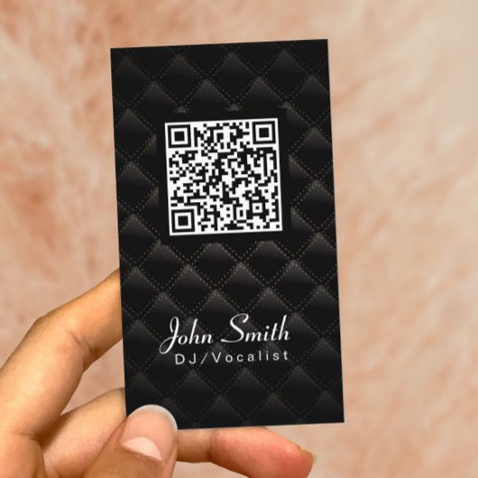 Diamond Quilt QR Code DJ Music Business Card Visitenkarte