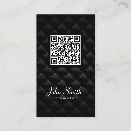 Diamond Quilt QR Code Promoter Business Card Visitenkarte (Vorderseite)