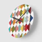 Diamond Quilt Runde Wanduhr (Winkel)