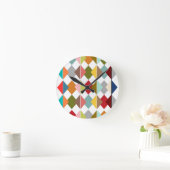 Diamond Quilt Runde Wanduhr (Zuhause)