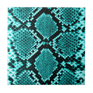 Diamond Rattlesnake Snake Skin aqua Fliese
