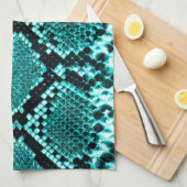 Diamond Rattlesnake Snake Skin aqua Küchentuch (Viertel Falte)