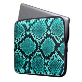 Diamond Rattlesnake Snake Skin aqua Laptopschutzhülle (Vorderseite Links)