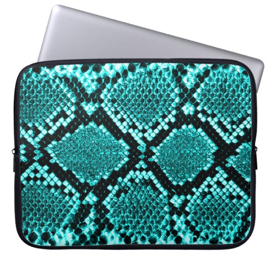 Diamond Rattlesnake Snake Skin aqua Laptopschutzhülle (Vorderseite)