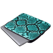Diamond Rattlesnake Snake Skin aqua Laptopschutzhülle (Vorne Knopf)
