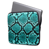 Diamond Rattlesnake Snake Skin aqua Laptopschutzhülle (Vorderseite Links)