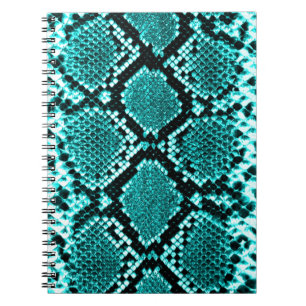 Diamond Rattlesnake Snake Skin aqua Notizblock