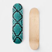 Diamond Rattlesnake Snake Skin aqua Skateboard (Vorderseite)