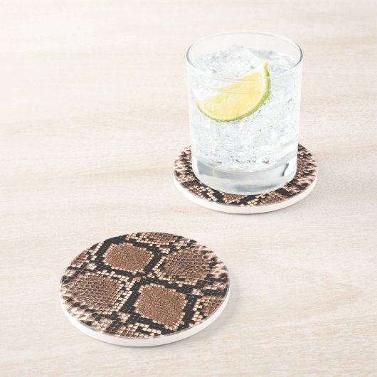 Diamond Rattlesnake Snake Skin Sandstein Untersetzer (Seite)