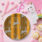 Diamond Reindeer and Shiny Gold Christmas Pappteller (Party)