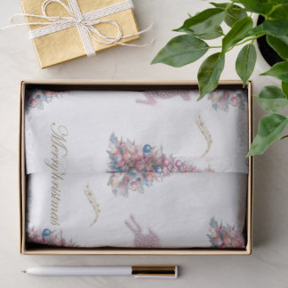 Diamond Reindeer Pink Pastel Christmas Seidenpapier