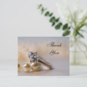 Diamond Ring and Pearls Wedding Vielen Dank Postkarte (Stehend Vorderseite)