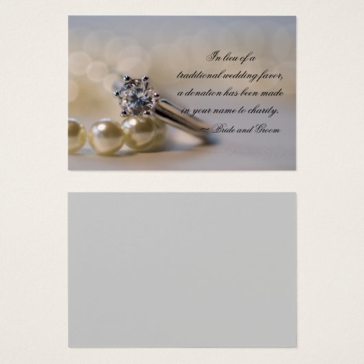Diamond Ring and Pearls Wedding Wohltätigkeit Fevo (Vorne & Hinten)