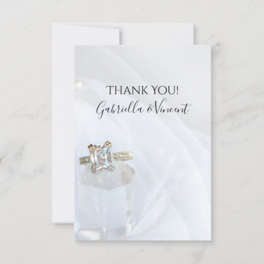 Diamond Ring and Pillar Crystal Wedding Vielen Dan Dankeskarte (Vorderseite)