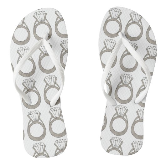 Diamond Ring Bling Verlobung Wedding Bride Badesandalen (Fußbett)