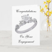 DIAMOND RING ENGAGEMENT CARD KARTE (Gelbe Blume)