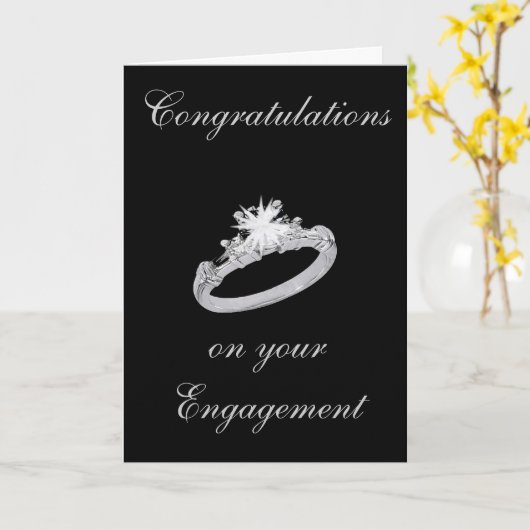 DIAMOND RING ENGAGEMENT CARD KARTE (Gelbe Blume)