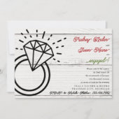 Diamond Ring Holiday Wedding Party Einladung (Vorderseite)