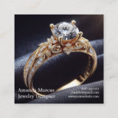 Diamond Ring Jewelier Designer Jeweler Quadratische Visitenkarte (Rückseite)