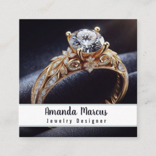Diamond Ring Jewelier Designer Jeweler Quadratische Visitenkarte