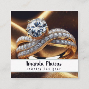 Diamond Ring Jewelier Designer Jeweler Quadratische Visitenkarte