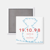 Diamond Ring Loop Save the Date Wedding Magnet (Vorderseite/Rückseite)