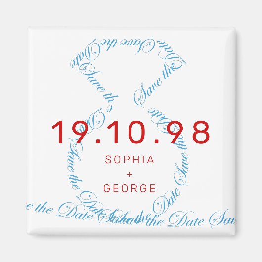 Diamond Ring Loop Save the Date Wedding Magnet (Vorne)