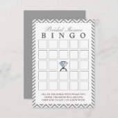 Diamond Ring Silver Zigzag Bridal Bingo Cards (Vorne/Hinten)