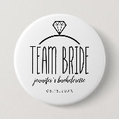 Diamond Ring Team Bride Bachelorette Button (Vorderseite)