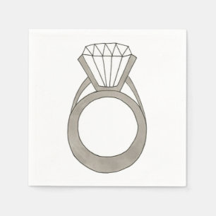 Diamond Ring Verlobung Brautparty Party Napkin Serviette