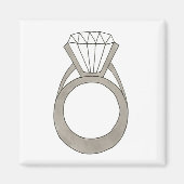 Diamond Ring Wedding Bride Brautparty Magnet (Vorne)