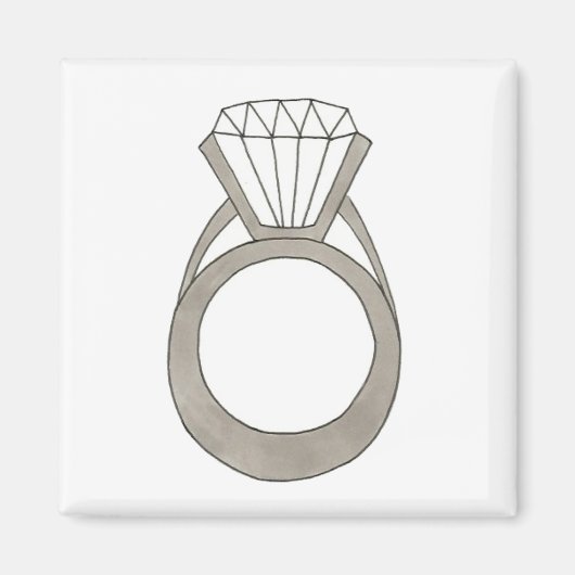 Diamond Ring Wedding Bride Brautparty Magnet (Vorne)