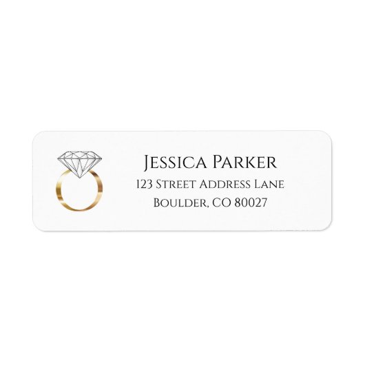 Diamond Ring Wedding Verlobung Rücksendeadresse (Vorne)
