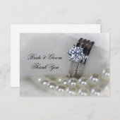 Diamond Rings Pearls Hochzeit Danke flache Notizen (Vorne/Hinten)