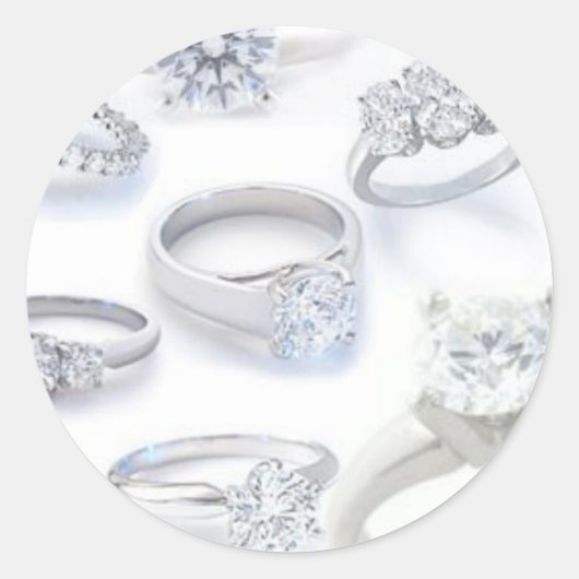 Diamond Rings Runder Aufkleber (Vorderseite)