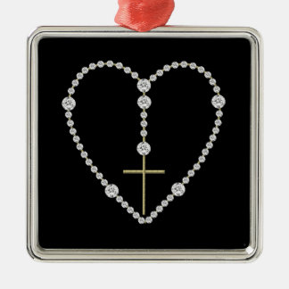 Diamond Rosary - Hail Mary Full of Grace Ornament Aus Metall