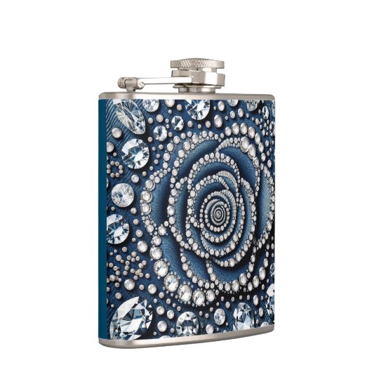 Diamond Rose & Denim Glam Bling Flachmann (Rechts)