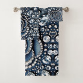 Diamond Rose & Denim Glam Bling Jewels Badhandtuch Set (Insitu)