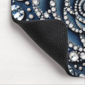 Diamond Rose & Denim Glam Bling Jewels Mousepad (Ecke)