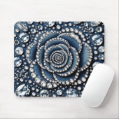 Diamond Rose & Denim Glam Bling Jewels Mousepad (Mit Mouse)