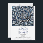 Diamond Rose & Denim Glam Sweet 16 Geburtstagspart Einladung<br><div class="desc">Füllen Sie Ihre Daten aus.</div>