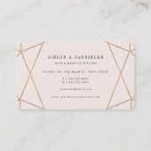 Diamond Rose Gold Gemstone Geometric Stylish Chic Visitenkarte (Rückseite)